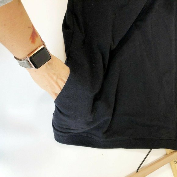 Ideology Snap Front Wrap Sweatshirt M Black Long - Picture 7 of 10